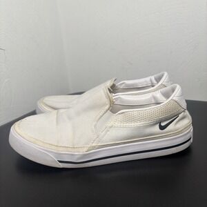 Nike Court Legacy White Canvas Slip-On Shoes CW6540-100 Women's Size 7 Casual